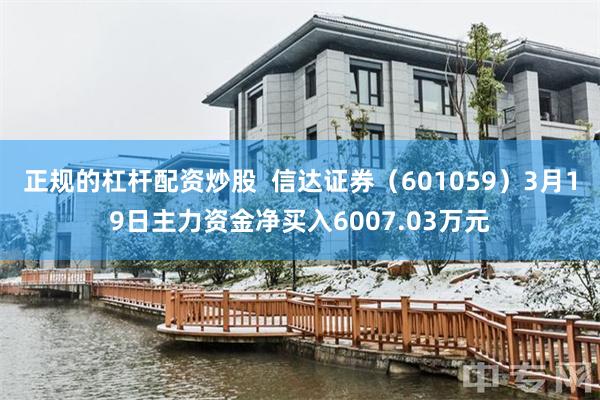 正规的杠杆配资炒股  信达证券（601059）3月19日主力资金净买入6007.03万元