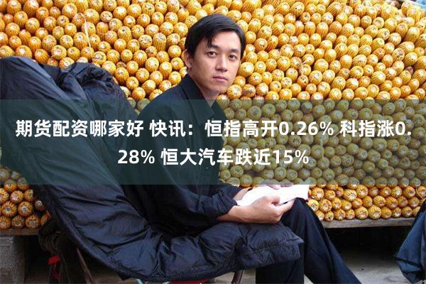 期货配资哪家好 快讯：恒指高开0.26% 科指涨0.28% 恒大汽车跌近15%
