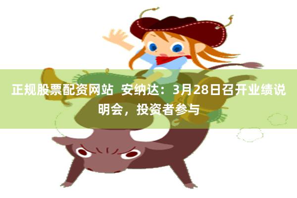 正规股票配资网站  安纳达：3月28日召开业绩说明会，投资者参与